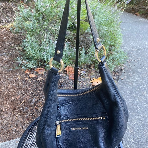 Michael Kors Black Shoulder Bag with Gold Accents - Picture 1 of 6